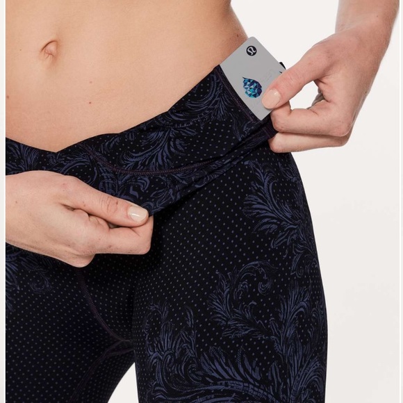 Lululemon Wunder Under High Rise Tight Nulux Foliage Moody Blues Black Size 12 - Picture 4 of 16